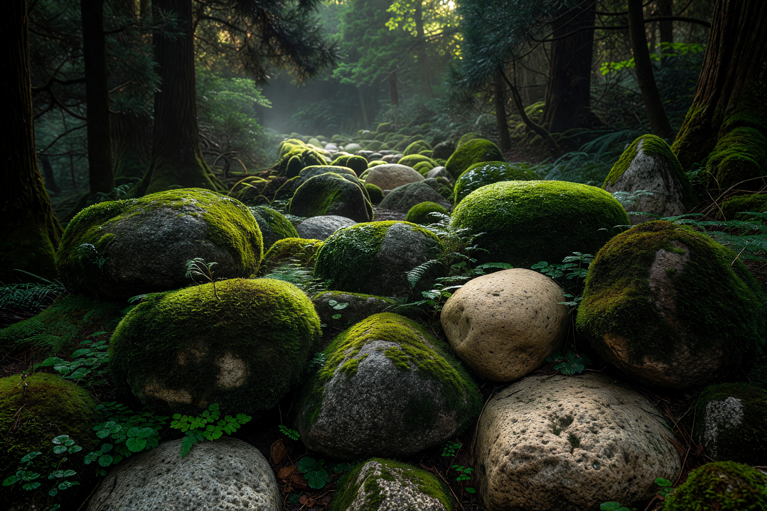 苔の石